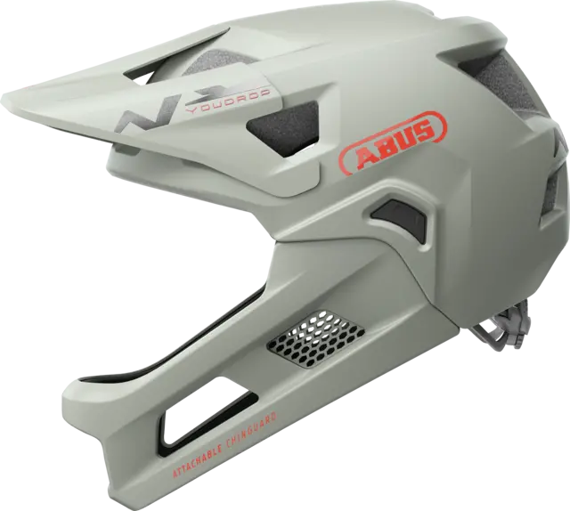 Abus Youdrop Full Face Kids Helmet - Chalk Gray 1