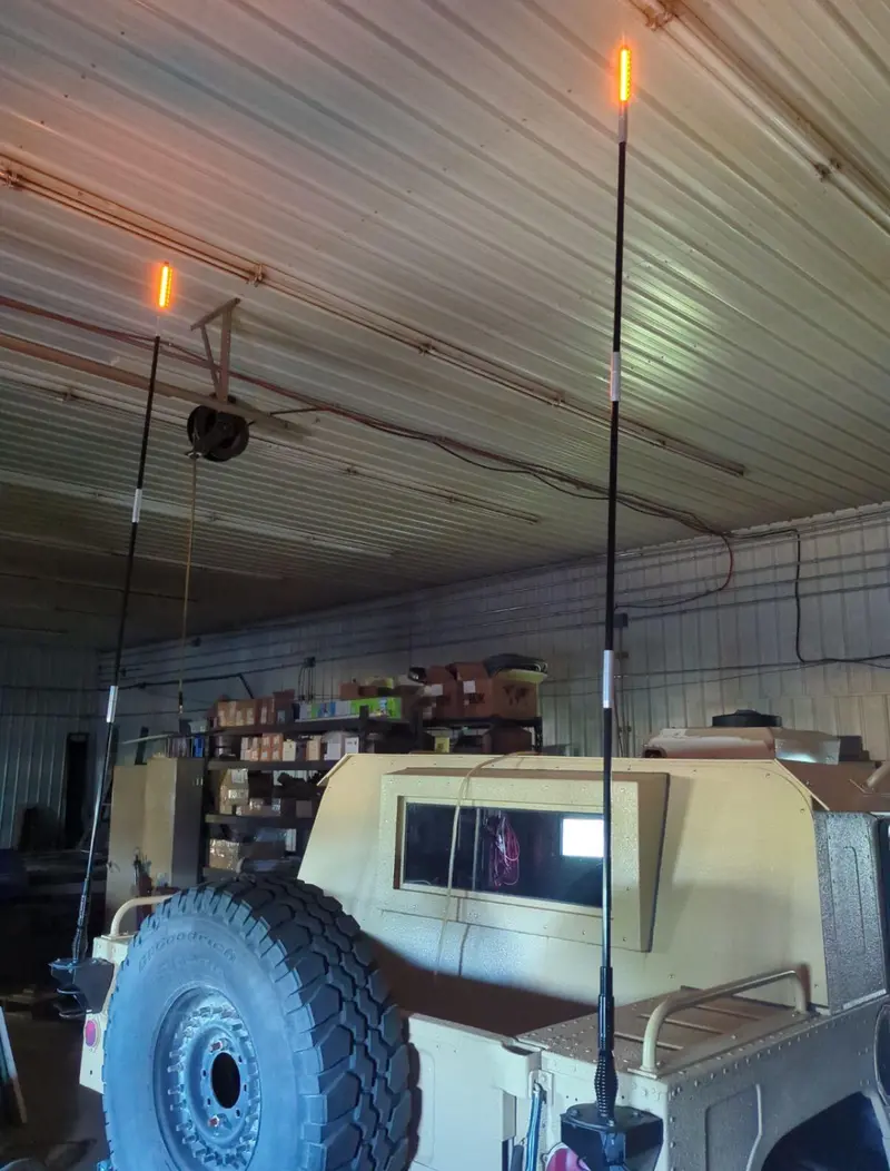 Antenna Kit - Lighted - Base And Mounting Bracket Kit Included - Not Oem Fits Humvee 2