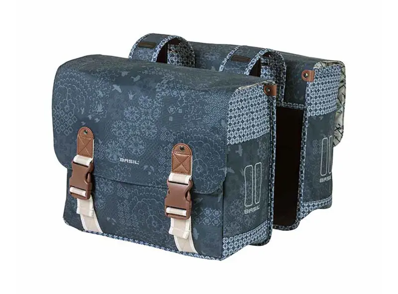 Basil Bohème Double Pannier Bag - Blue 1