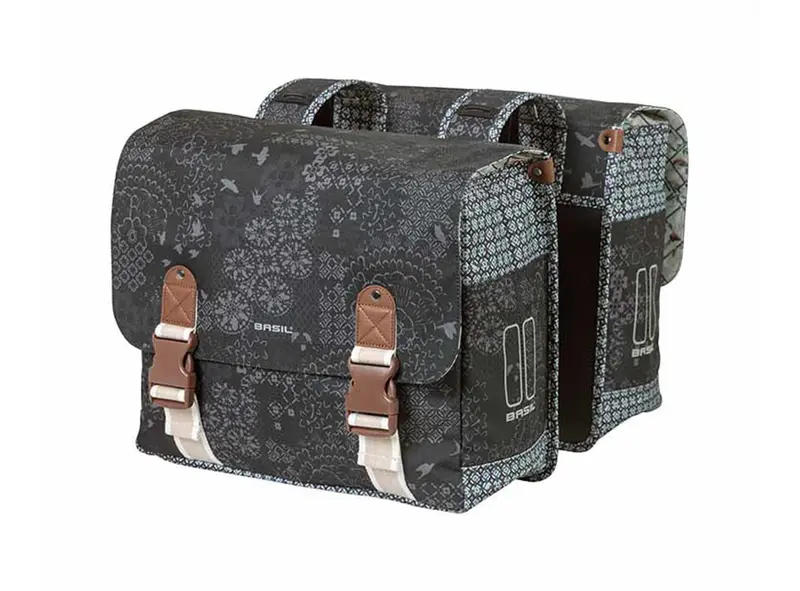 Basil Bohème Double Pannier Bag - Gray 1