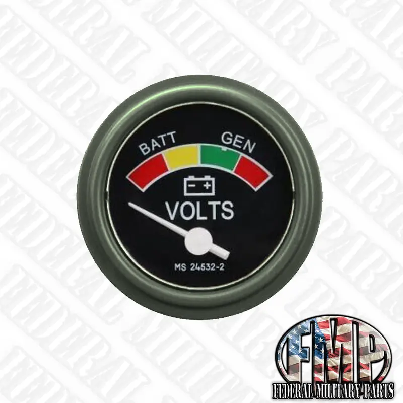 Battery Generator Voltage Gauge, Fits M-Series Humvee Ms24532-2 Universal Military Green 1