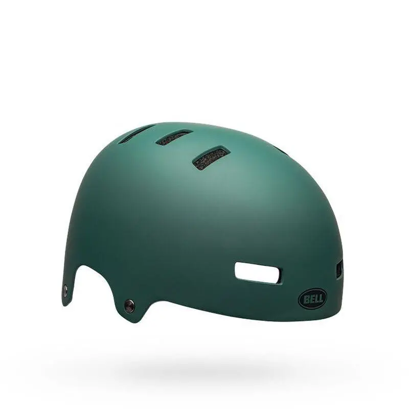 Bell Local Bmx Helmet - Matt Green-Black Skull 1