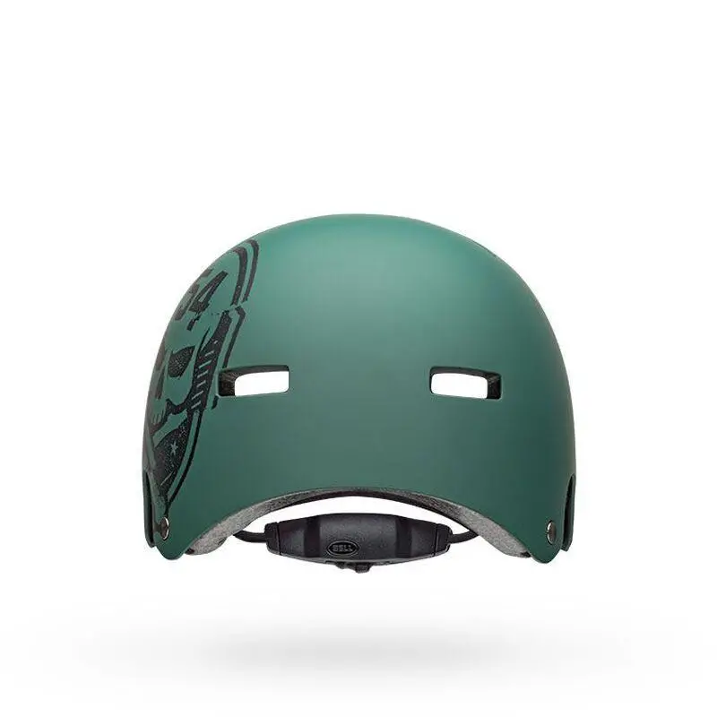 Bell Local Bmx Helmet - Matt Green-Black Skull 3