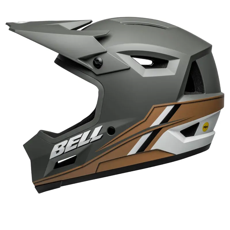 Bell Sanction 2 Dlx Mips Full Face Helmet - Alpine - Matt Dark Gray-Tan 2