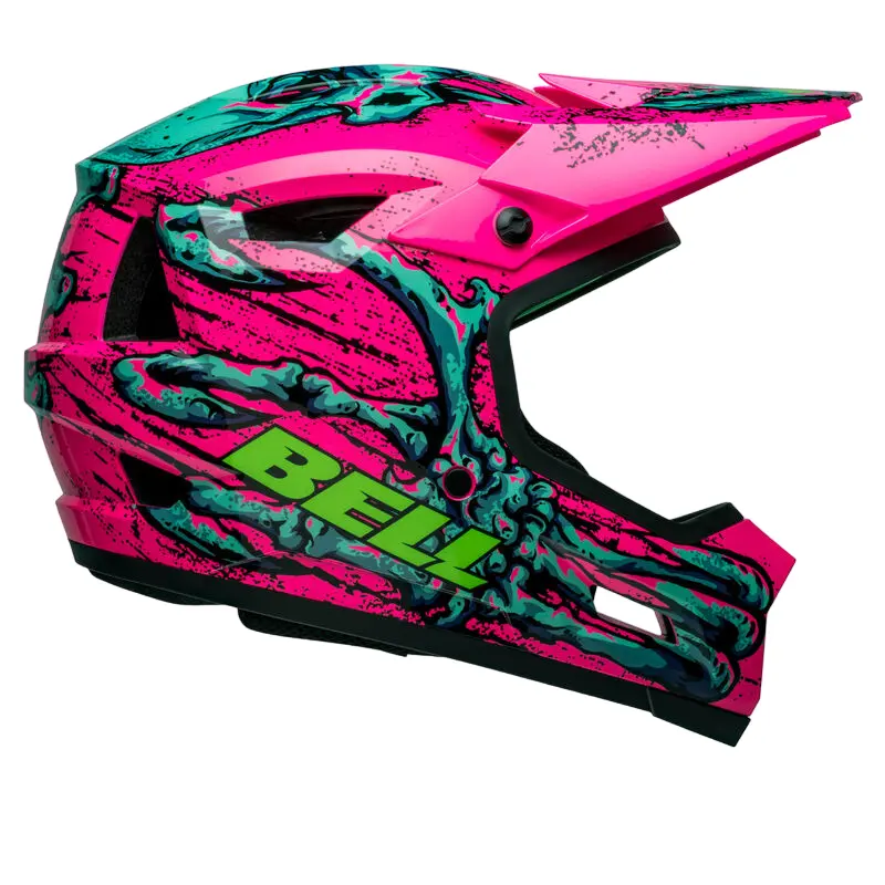 Bell Sanction 2 Dlx Mips Full Face Helmet - Bonehead - Gloss Pink-Turquoise 1
