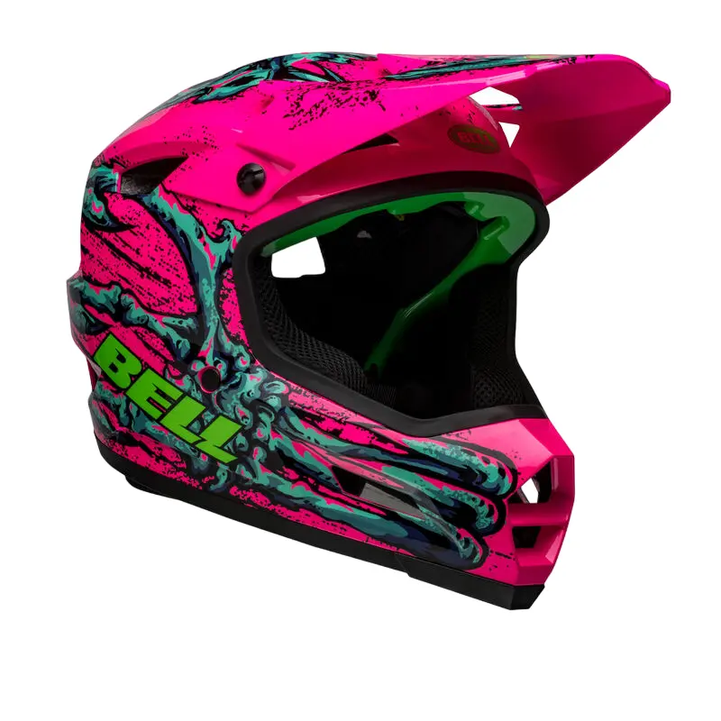 Bell Sanction 2 Dlx Mips Full Face Helmet - Bonehead - Gloss Pink-Turquoise 3