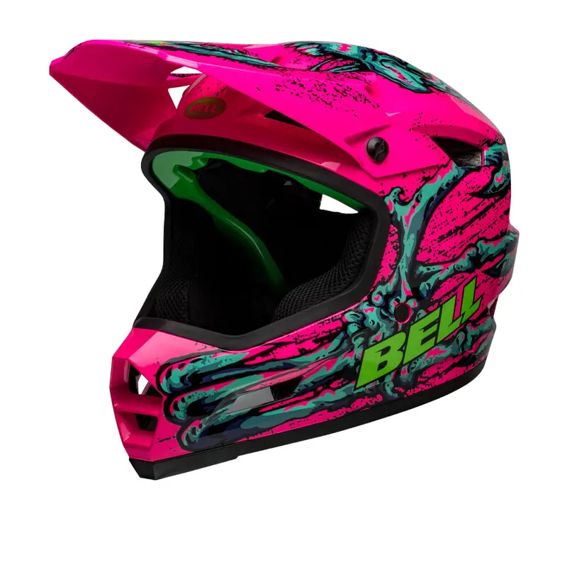 Bell Sanction 2 Dlx Mips Full Face Helmet - Bonehead - Gloss Pink-Turquoise 4