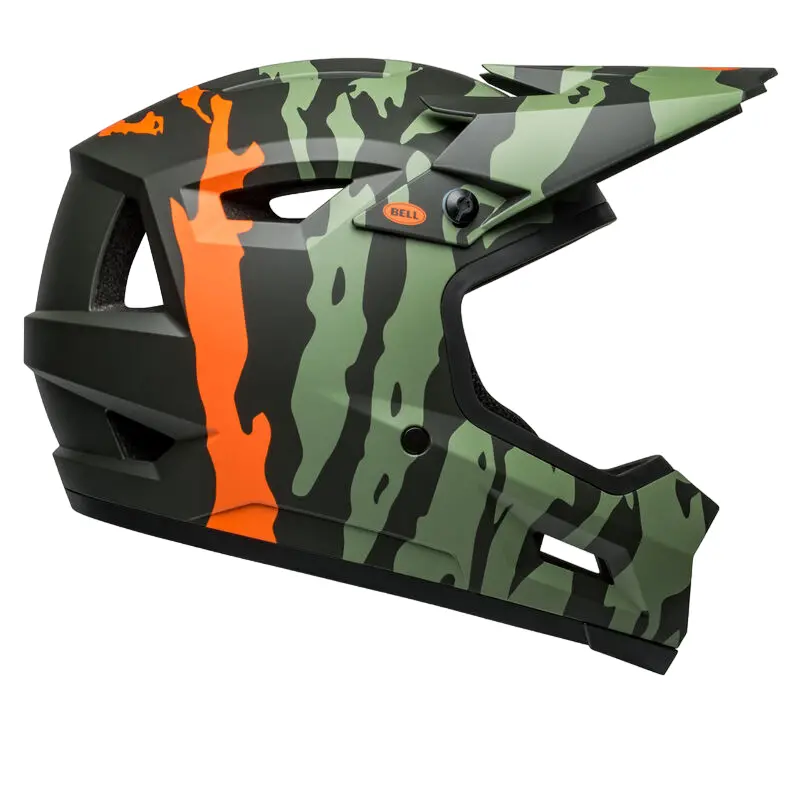 Bell Sanction 2 Dlx Mips Full Face Helmet - Ravine - Matt Dark Green-Orange 1