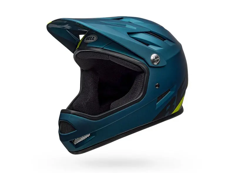 Bell Sanction Full Face Helmet - Matt Blue-Hi Viz 1