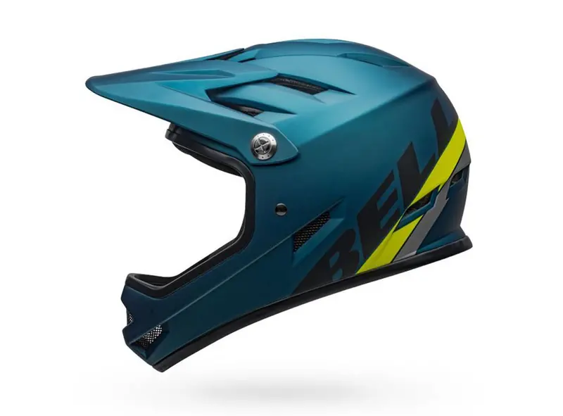 Bell Sanction Full Face Helmet - Matt Blue-Hi Viz 2