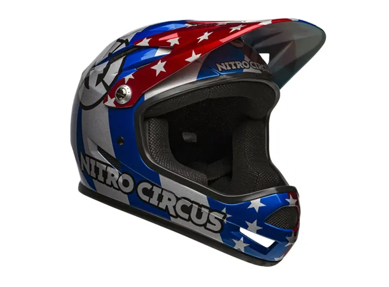Bell Sanction Full Face Helmet - Nitro Circus - Gloss Silver-Blue-Red - 2019 2