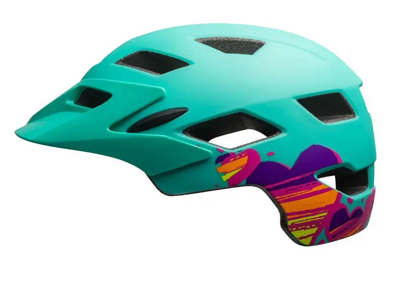 Bell Sidetrack Youth Helmet - Matt Mint Hearts 1