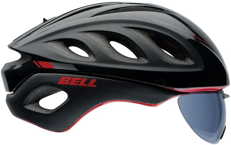 Bell Star Pro Aero Road Helmet - With Shield - Black-Red Marker 1