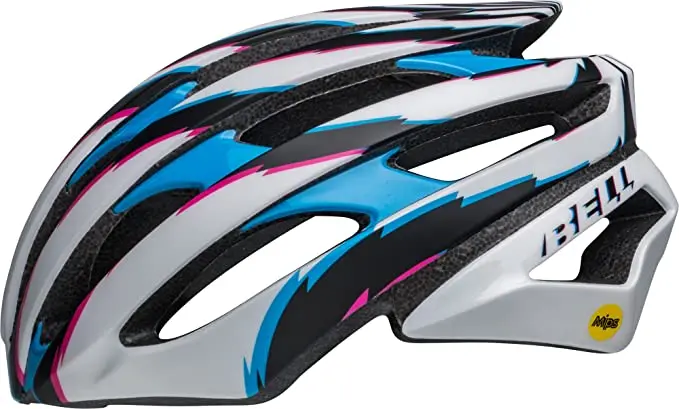 Bell Stratus Mips Road Helmet - Matt Gloss White-Cyan 1