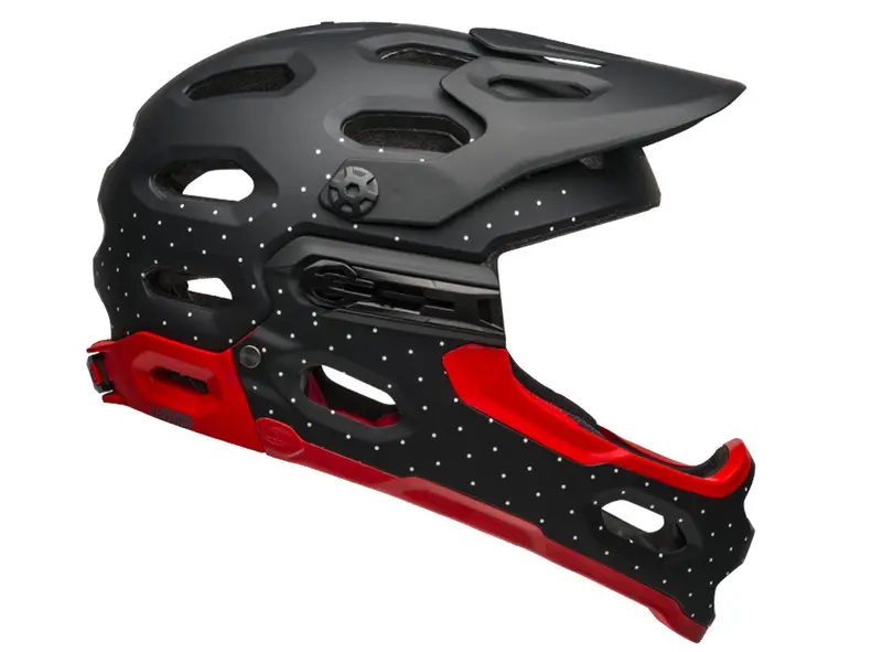 Bell Super 3R Mips Full Face Helmet - Matt Black-White-Crimson - 2019 1
