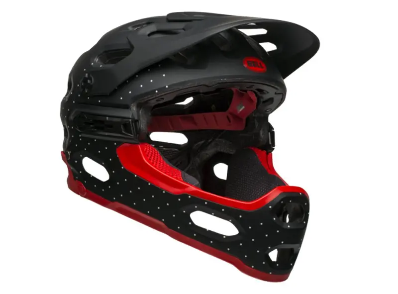 Bell Super 3R Mips Full Face Helmet - Matt Black-White-Crimson - 2019 2