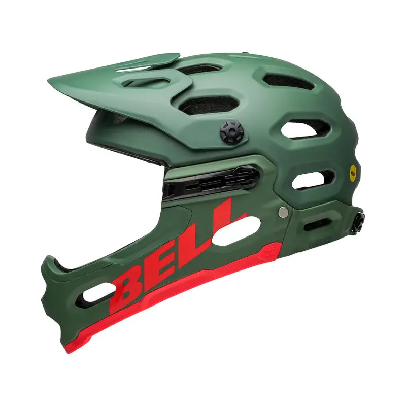 Bell Super 3R Mips Full Face Helmet - Matt Dark Green-Infrared 2