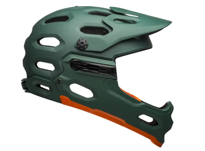 Bell Super 3R Mips Full Face Helmet - Matt Dark Green-Orange - 2019 1