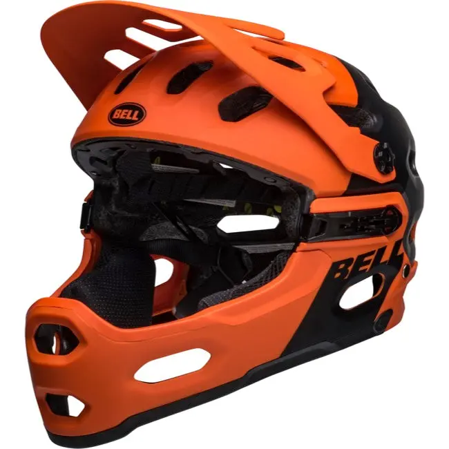 Bell Super 3R Mips Full Face Helmet - Matt Orange-Black 1