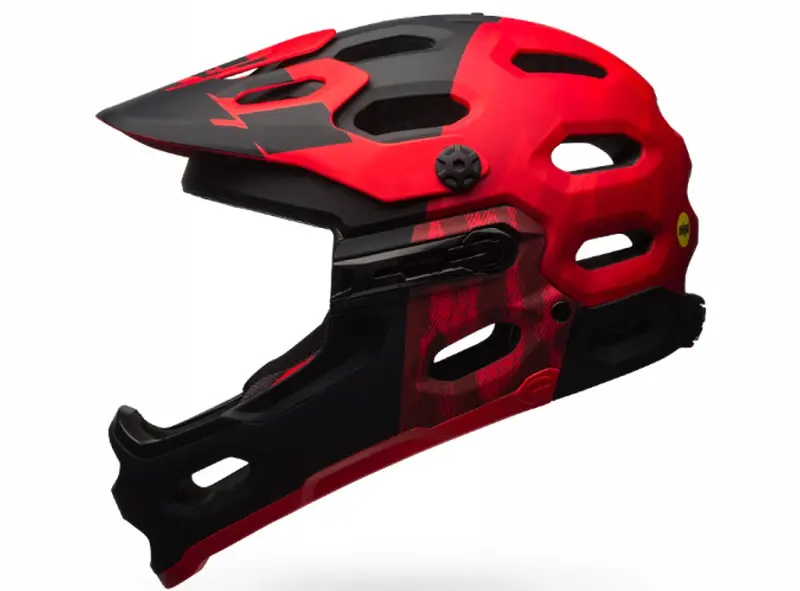 Bell Super 3R Mips Full Face Helmet - Matt Red-Marsala-Black 1