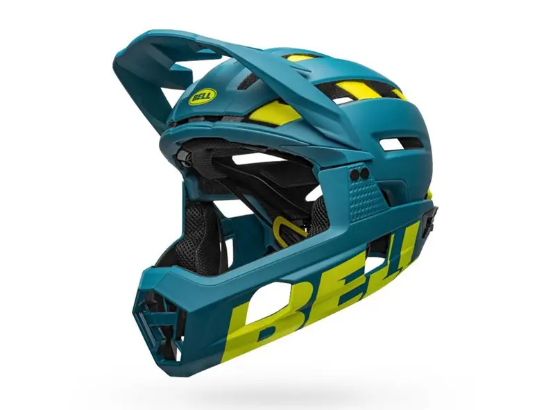 Bell Super Air R Mips Full Face Helmet - Matt Gloss Blue-Hi Viz - 2020 1