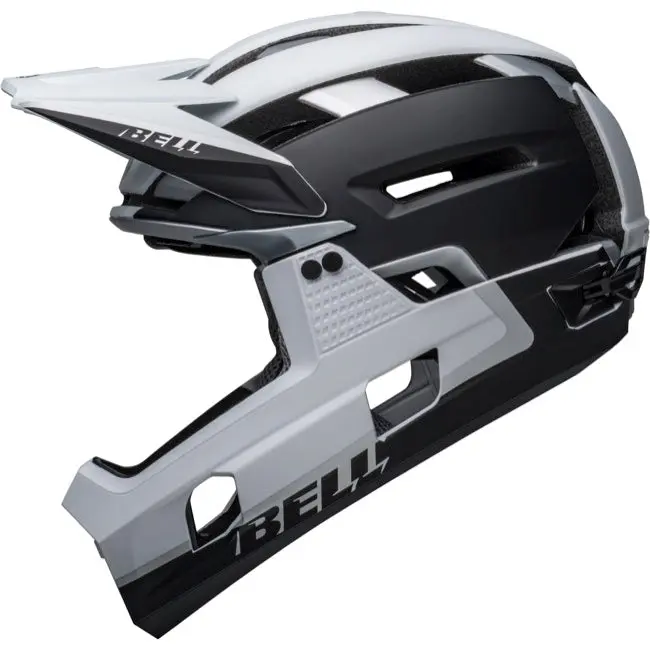 Bell Super Air R Spherical Full Face Helmet - Matt Black-White 2