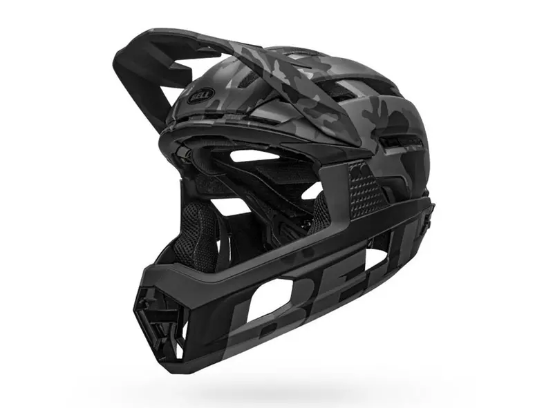 Bell Super Air R Spherical Full Face Helmet - Matt Gloss Black-Camo 1