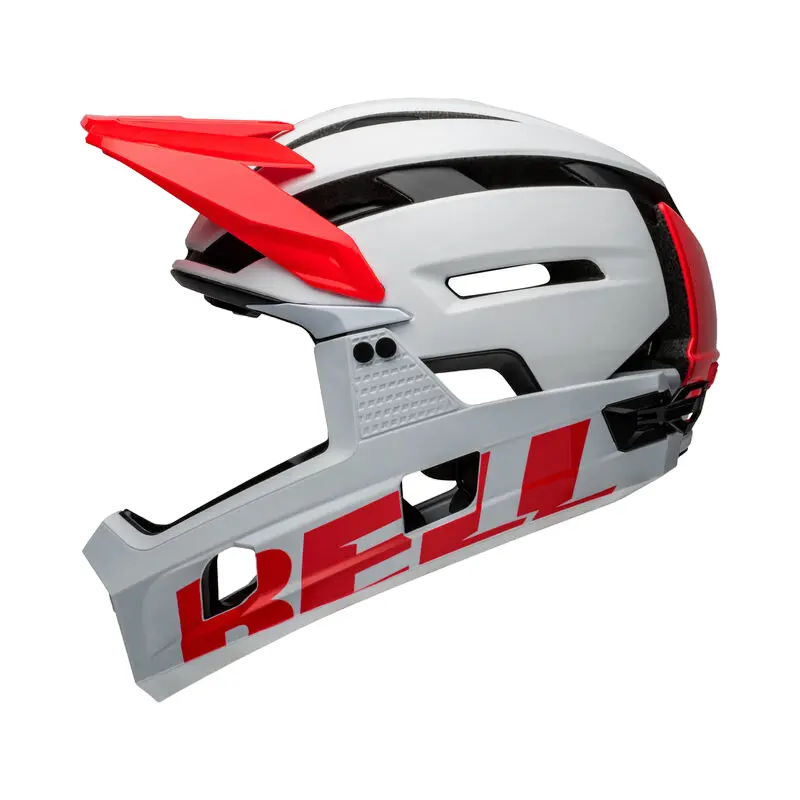 Bell Super Air R Spherical Full Face Helmet - Matt Gloss White-Infrared 2