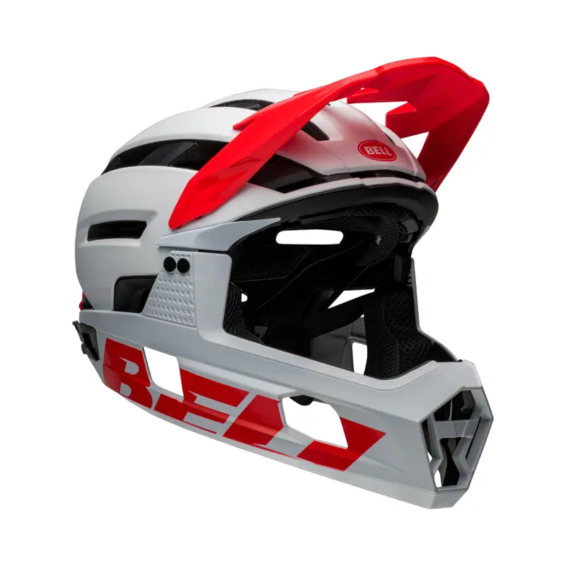 Bell Super Air R Spherical Full Face Helmet - Matt Gloss White-Infrared 3