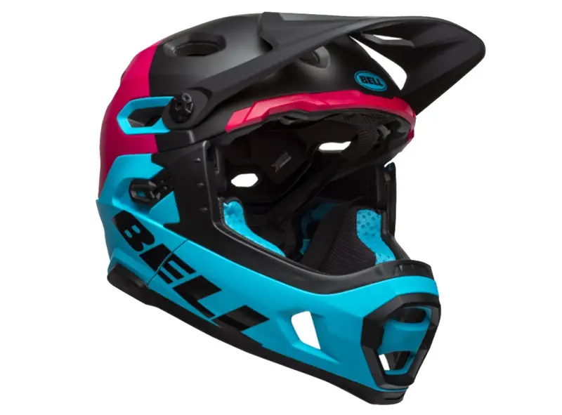 Bell Super Dh Mips Full Face Helmet - Unhinged Matt-Gloss Black-Berry-Blue - 2019 2