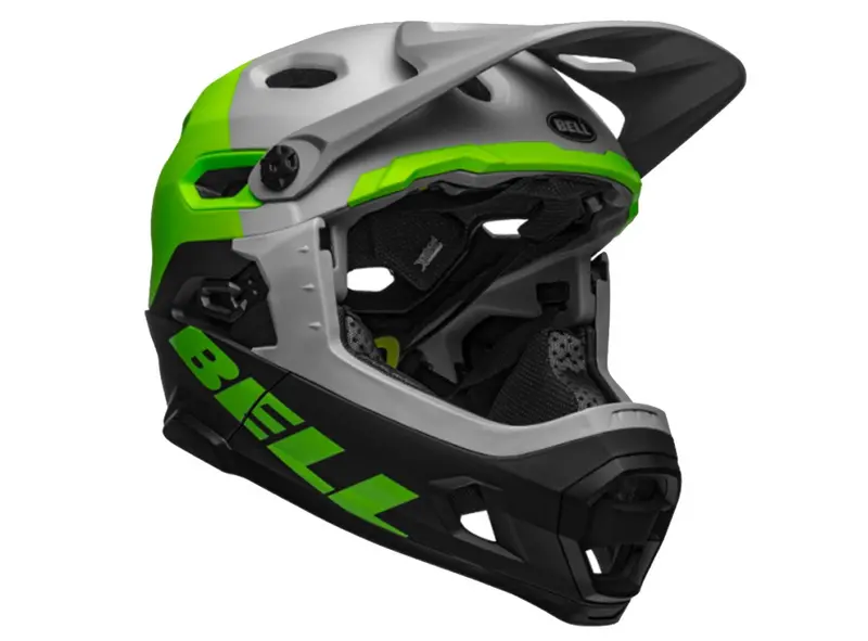Bell Super Dh Mips Full Face Helmet - Unhinged Matt-Gloss Gray-Green-Black - 2019 2