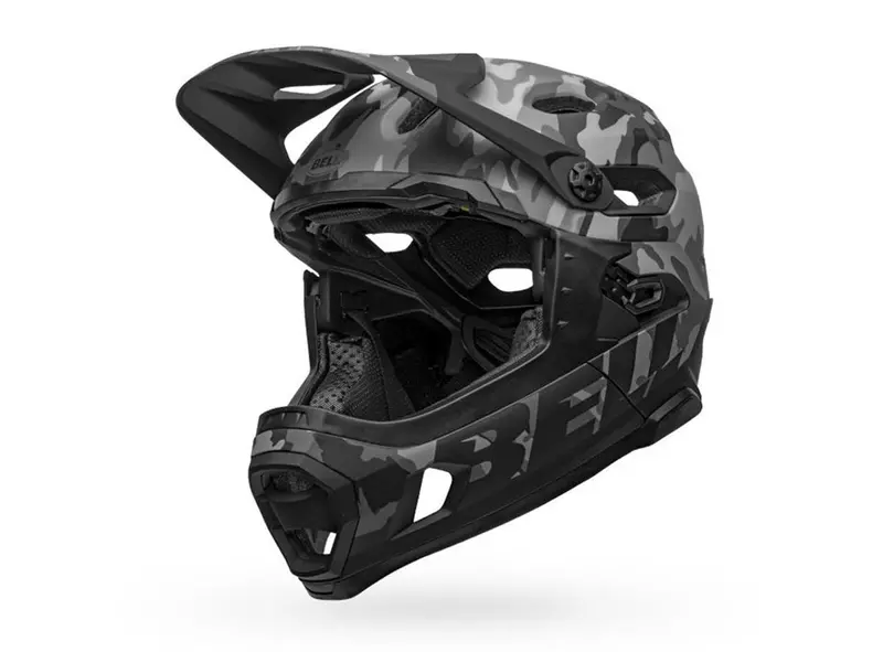 Bell Super Dh Spherical Full Face Helmet - Matt Gloss Black-Camo 1