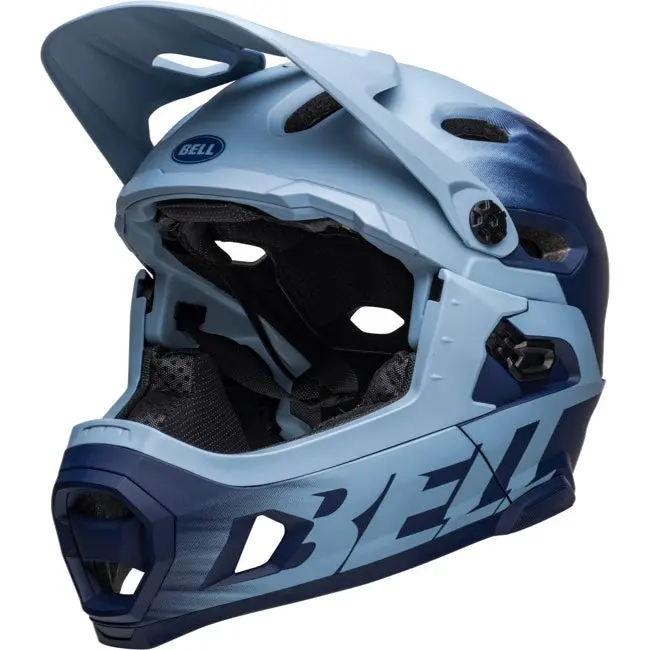 Bell Super Dh Spherical Full Face Helmet - Matt Light Blue-Navy 1