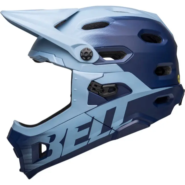 Bell Super Dh Spherical Full Face Helmet - Matt Light Blue-Navy 2