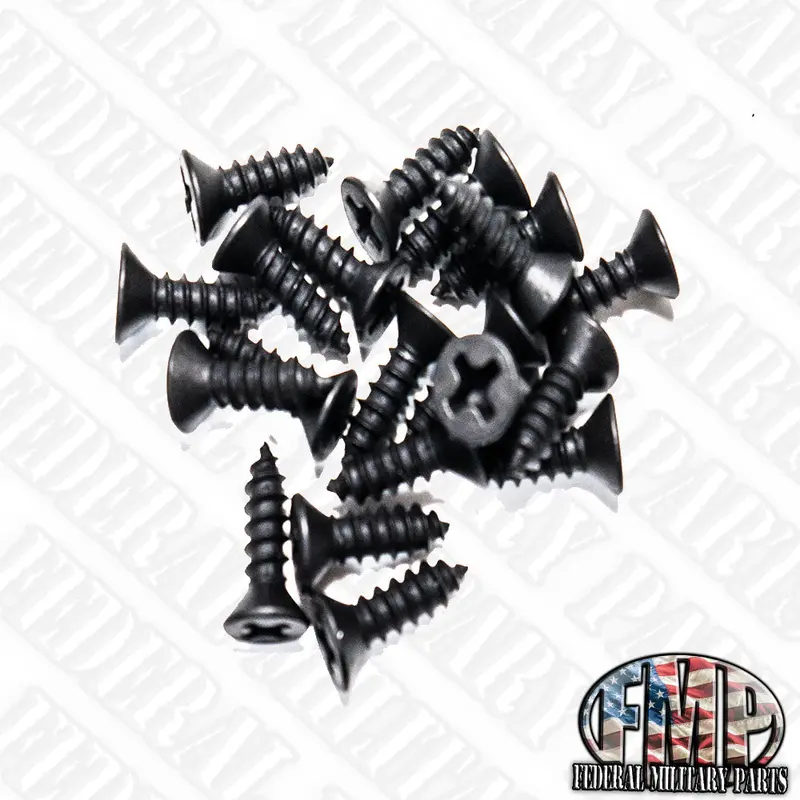 Black Oxide Sheet Metal Military Screws #6 X 1/2” Long Phillips Bugle Head 1
