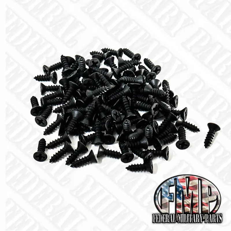 Black Oxide Sheet Metal Military Screws #6 X 1/2” Long Phillips Bugle Head 2