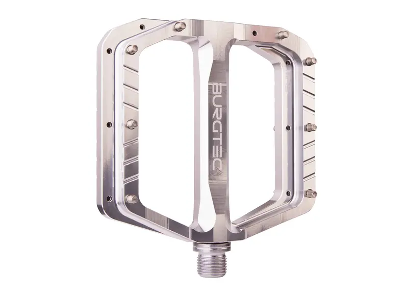 Burgtec Penthouse Mk5 Flat Pedals - Rhodium Silver 1