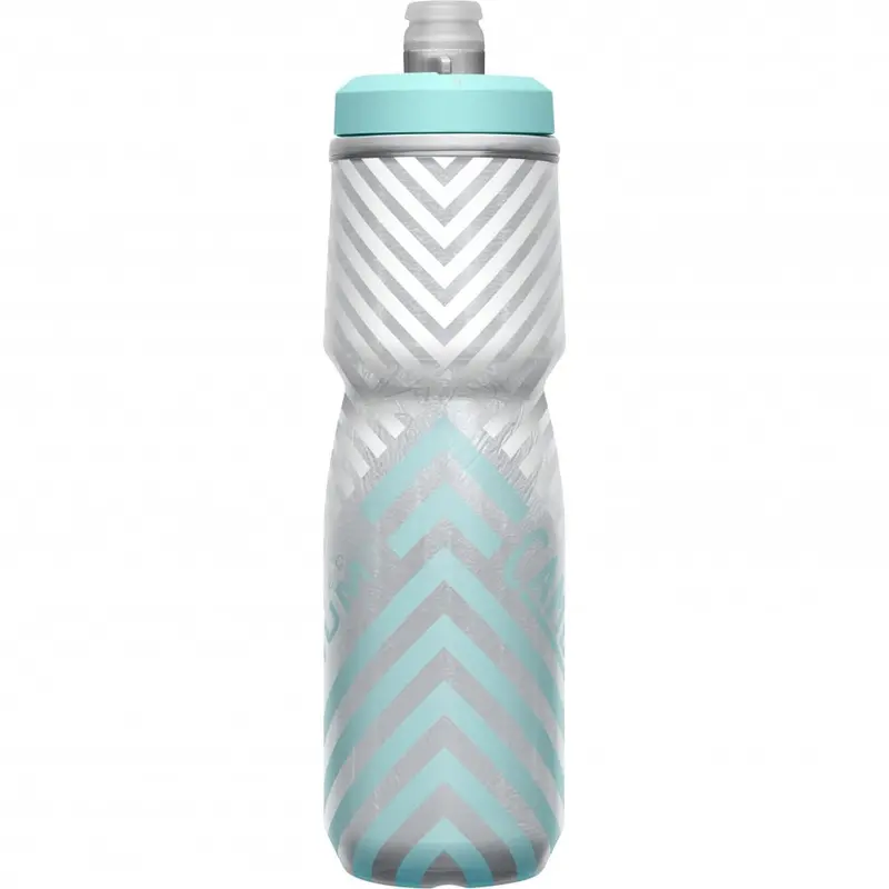 Camelbak Podium Chill Outdoor Water Bottle - 24Oz - Gray-Teal Stripe 2