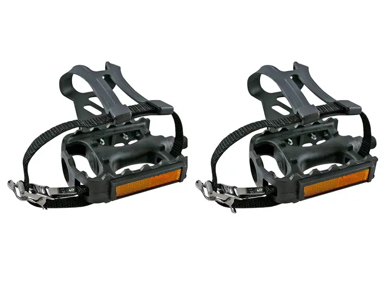 Cbo Generic 9/16 Resin Pedals With Clips & Strap - Black 1