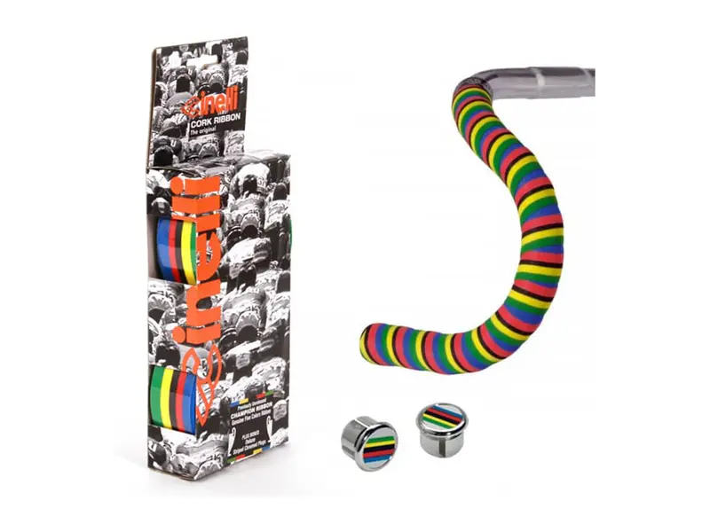 Cinelli Cork Bar Tape - World Champion Stripes - Rainbow 1