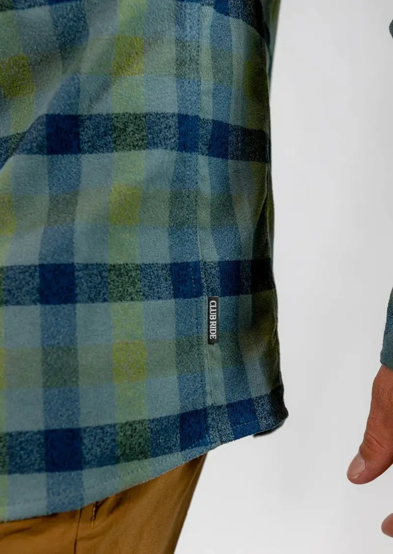 Club Ride Shaka Midweight Flannel Shirt - Teal Olive 4