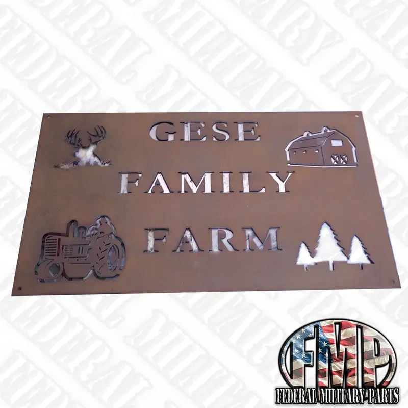 Custom Family Farm Sign - Solid Steel 1