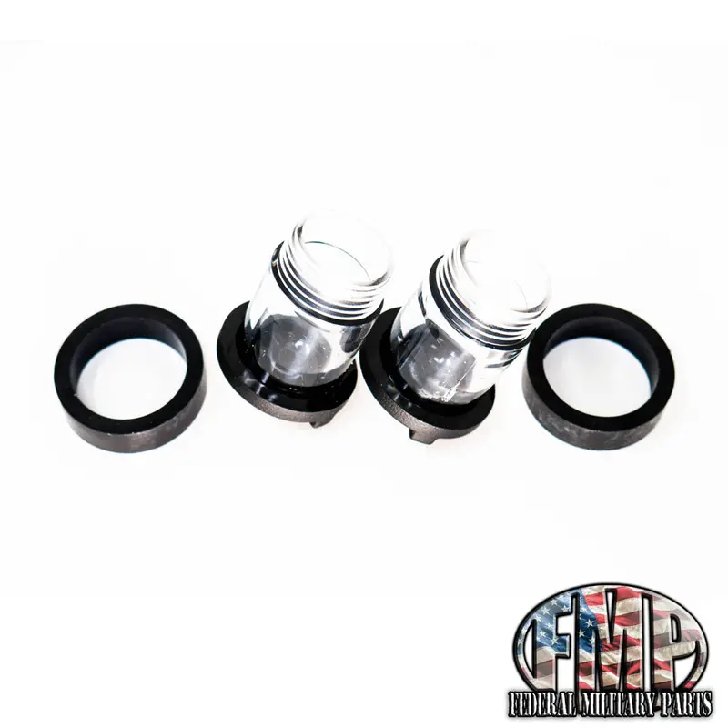 Dash Bulb Clear Lens Cover + Rubber Seals + 2 Colored Dash Bulbs - Fits M998 Humvee 12339203-1 11