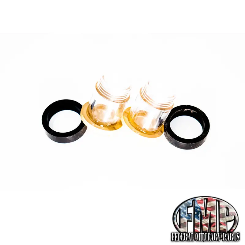 Dash Bulb Clear Lens Cover + Rubber Seals + 2 Colored Dash Bulbs - Fits M998 Humvee 12339203-1 13
