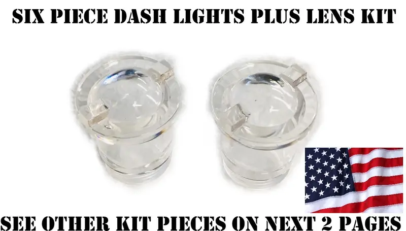 Dash Bulb Clear Lens Cover + Rubber Seals + 2 Colored Dash Bulbs - Fits M998 Humvee 12339203-1 15
