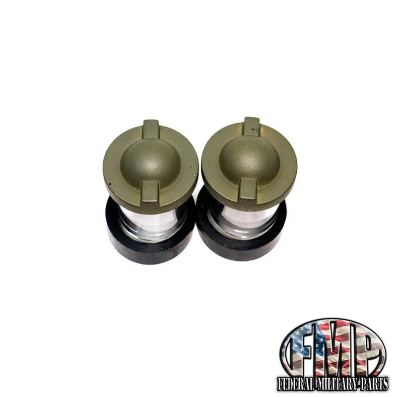 Dash Bulb Clear Lens Cover + Rubber Seals + 2 Colored Dash Bulbs - Fits M998 Humvee  12339203-1 2
