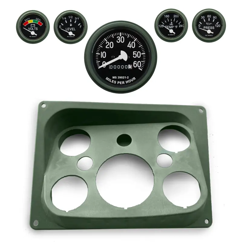 Dash Instrument Panel + 5Pc Gauge Assortment- Black, Tan Or Green- Fits All Humvee Variants 1