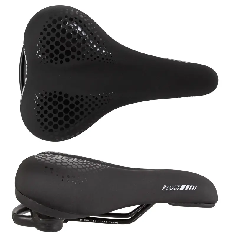 Delta Memory Foam Saddle - Black-Silver 2