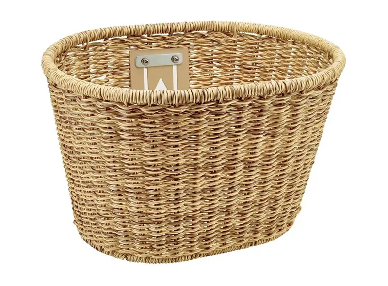 Electra Plastic Woven Basket - Light Brown 1