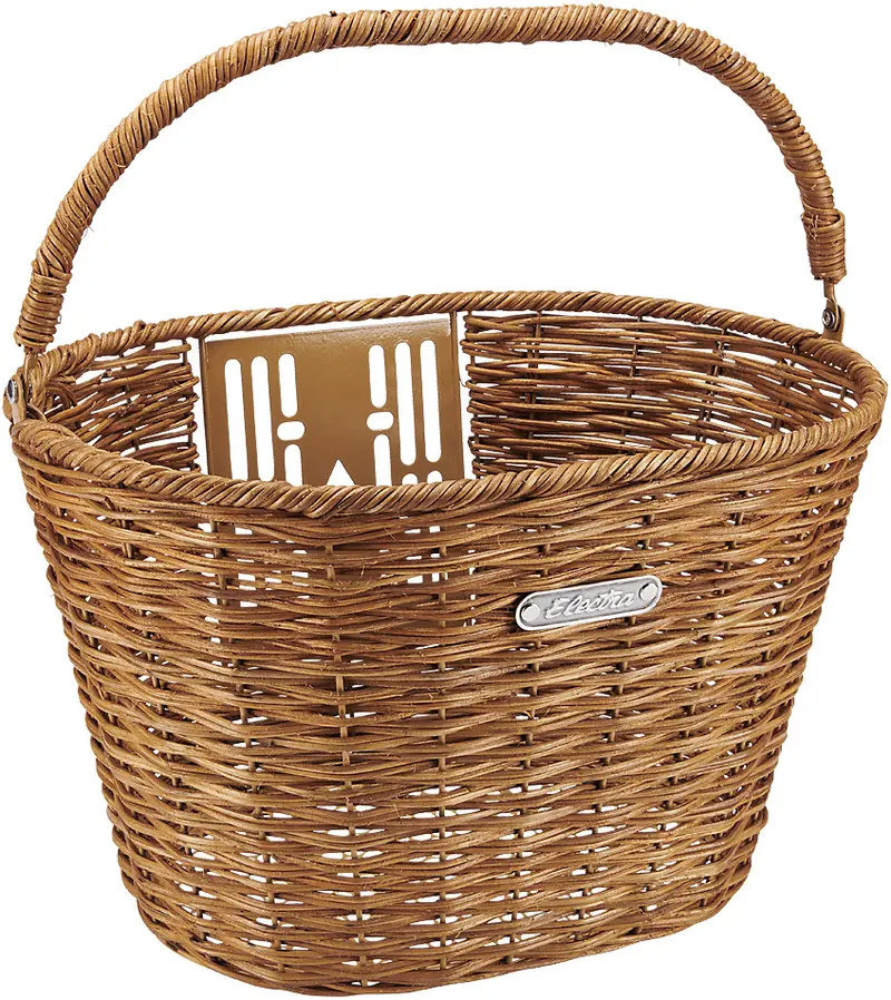 Electra Rattan Front Qr Basket - With Handle - Natural 1